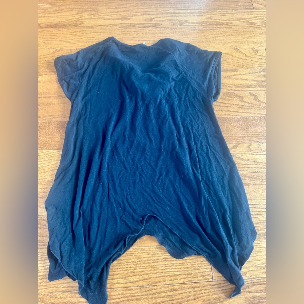 Black V-Neck Top with Embellished Detail (Size L) - Picture 2 of 2